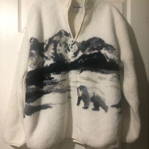 Old Navy Cream Sherpa Half-Zip Pullover